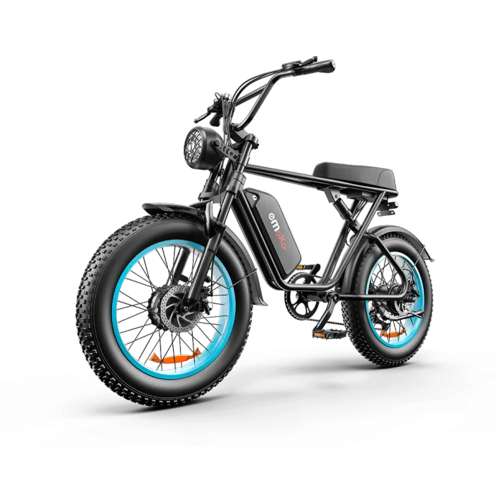 2000 Watt Dual-Motor 48V 20Ah Electric Bike with Blue Wheels